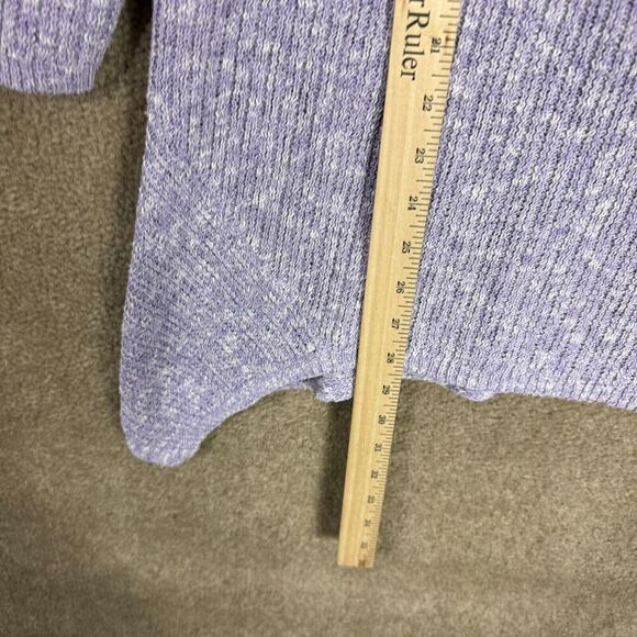 Pure J Jill Tunic Sweater Womens Large Purple Ribbed Knit 3/4 Sleeve Asymmetric - Picture 5 of 9